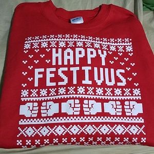 Ugly Christmas sweater happy festivus medium